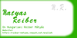 matyas reiber business card